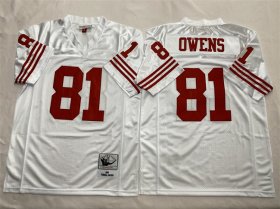 Men\'s New York Giants #81 Terrell Owens White Throwback Stitched Football Jersey