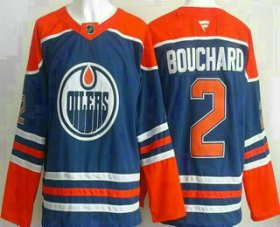 Cheap Men\'s Edmonton Oilers #2 Evan Bouchard Blue Authentic Jersey