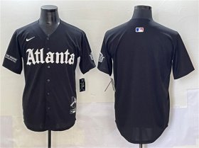 Men\'s Atlanta Braves Blank Black Gothic South x Outkast Edition Vapor Limited Stitched Baseball Jersey