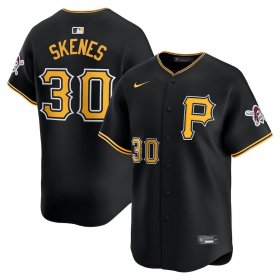 Cheap Men\'s Pittsburgh Pirates #30 Paul Skenes Nike Black Alt Limited Baseball Jersey