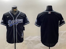 Cheap Women\'s Los Angeles Dodgers Blank Black 2024 World Series Champions Limited Stitched Baseball Jersey(Run Small)