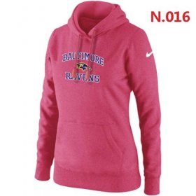 Wholesale Cheap Women\'s Nike Baltimore Ravens Heart & Soul Pullover Hoodie Pink