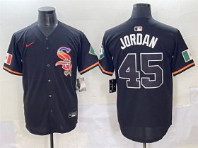 Cheap Men\'s Chicago White Sox #45 Michael Jordan Black Mexico Limited Stitched Baseball Jersey