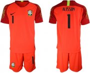 Wholesale Cheap Brazil #1 Alisson Red Goalkeeper Soccer Country Jersey
