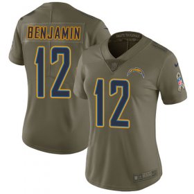 Wholesale Cheap Nike Chargers #12 Travis Benjamin Olive Women\'s Stitched NFL Limited 2017 Salute to Service Jersey