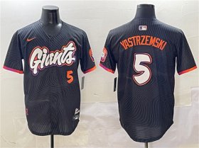 Cheap Men\'s San Francisco Giants #5 Mike Yastrzemski Anthracite 2025 City Connect Limited Stitched Baseball Jersey