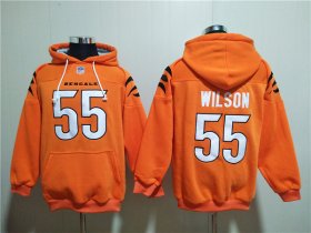 Wholesale Cheap Men\'s Cincinnati Bengals #55 Logan Wilson Orange Pullover Hoodie