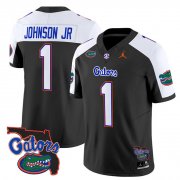 Cheap Men's Florida Gators #1 Montrell Johnson Jr. Black Alternate 2024 F.U.S.E. Florida Patch Vapor Limited Stitched Football Jersey