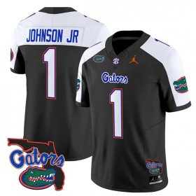 Cheap Men\'s Florida Gators #1 Montrell Johnson Jr. Black Alternate 2024 F.U.S.E. Florida Patch Vapor Limited Stitched Football Jersey