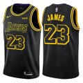 Wholesale Cheap Nike Los Angeles Lakers #23 LeBron James Black NBA Swingman City Edition Jersey