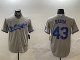 Cheap Men's Los Angeles Dodgers #43 Anthony Banda Grey Cool Base Stitched Baseball Jersey