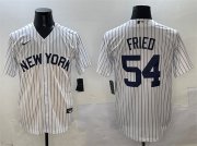 Cheap Mens New York Yankees #54 Max Fried White Cool Base Stitched Baseball Jersey