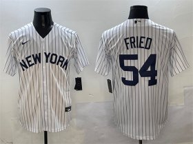 Cheap Mens New York Yankees #54 Max Fried White Cool Base Stitched Baseball Jersey