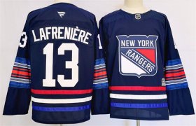 Men\'s New York Rangers #13 Alexis Lafreniere Navy 2024-25 Stitched Jersey Cheap