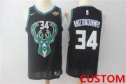 Men's Milwaukee Bucks #Custom Black 2017-2018 Nike Swingman Stitched NBA Jersey Cheap