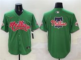 Cheap Men's Philadelphia Phillies Team Big Logo Green Phanatic Limited Stitched Jersey
