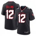 Cheap Men's Houston Texans #12 Nico Collins Navy Stitched Game Jersey
