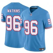 Men's Tennessee Titans #96 Carlos Watkins Blue 2025 F.U.S.E. Throwback Vapor Limited Football Stitched Jersey Cheap