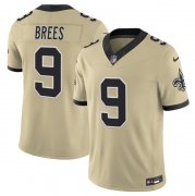 Cheap Men's New Orleans Saints #9 Drew Brees Gold 2025 F.U.S.E. Alternate Vapor Limited Football Stitched Jersey