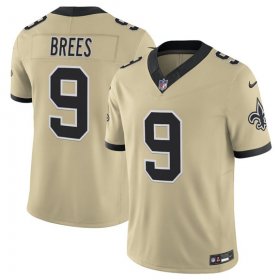 Cheap Men\'s New Orleans Saints #9 Drew Brees Gold 2025 F.U.S.E. Alternate Vapor Limited Football Stitched Jersey