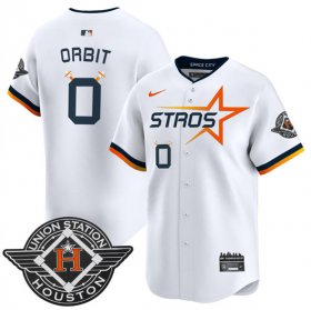 Men\'s Houston Astros #0 Orbit White 2025 City Connect Limited Stitched Baseball Jersey Cheap