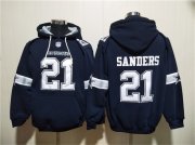 Men's Dallas Cowboys #21 Barry Sanders Navy Ageless Must-Have Lace-Up Pullover Hoodie Cheap