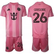 Cheap Men's Inter Miami CF #26 Gregore 25-26 Pink Home Soccer Jersey Suit