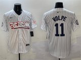 Men's New York Yankees #11 Anthony Volpe White Bronx Graffiti Vapor Limited Stitched Baseball Jersey Cheap
