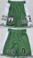 Men's Boston Celtics #0 Jayson Tatum Green White Shorts (Run Small) Cheap