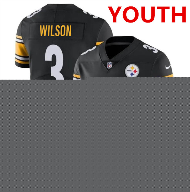 Cheap Youth Pittsburgh Steelers #3 Russell Wilson Black Vapor Untouchable Limited Football Stitched Jersey