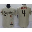 Wholesale Cheap Men's Arizona Diamondback #4 Ketel Marte Gold 2021 City Connect Stitched MLB Flex Base Nike Jersey