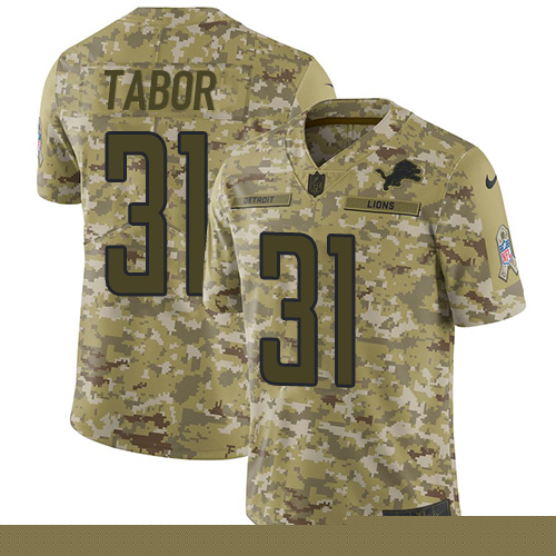 Wholesale Cheap Nike Lions #31 Teez Tabor Camo Men's Stitched NFL Limited 2018 Salute To Service Jersey
